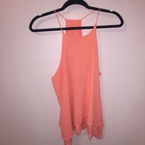 Florescent Orange Razor Back Tank Top